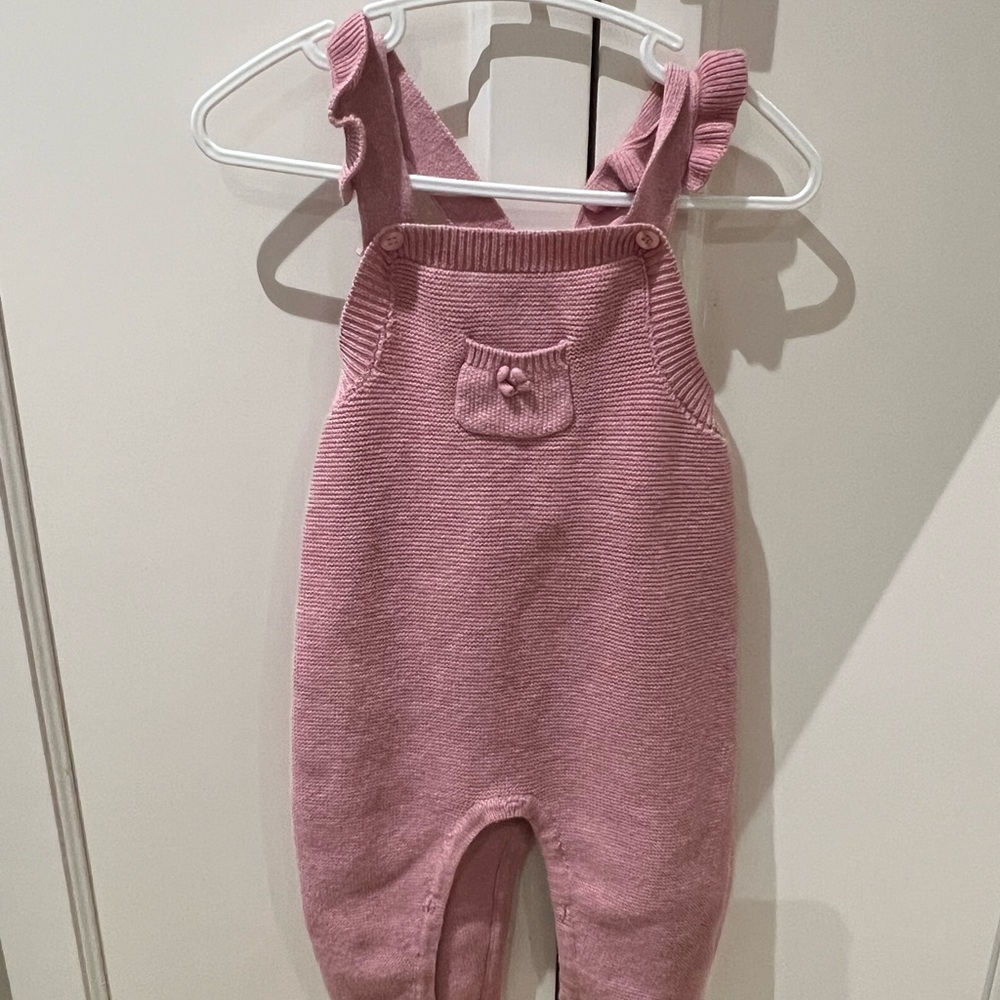 Mayoral Soft Pink Knit Overalls 12m